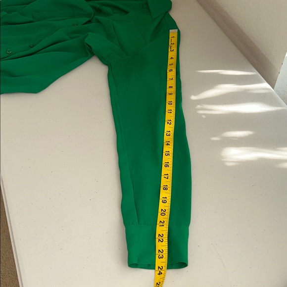 Express Vibrant Green Button-Down Shirt Size S/P. - Picture 12 of 16